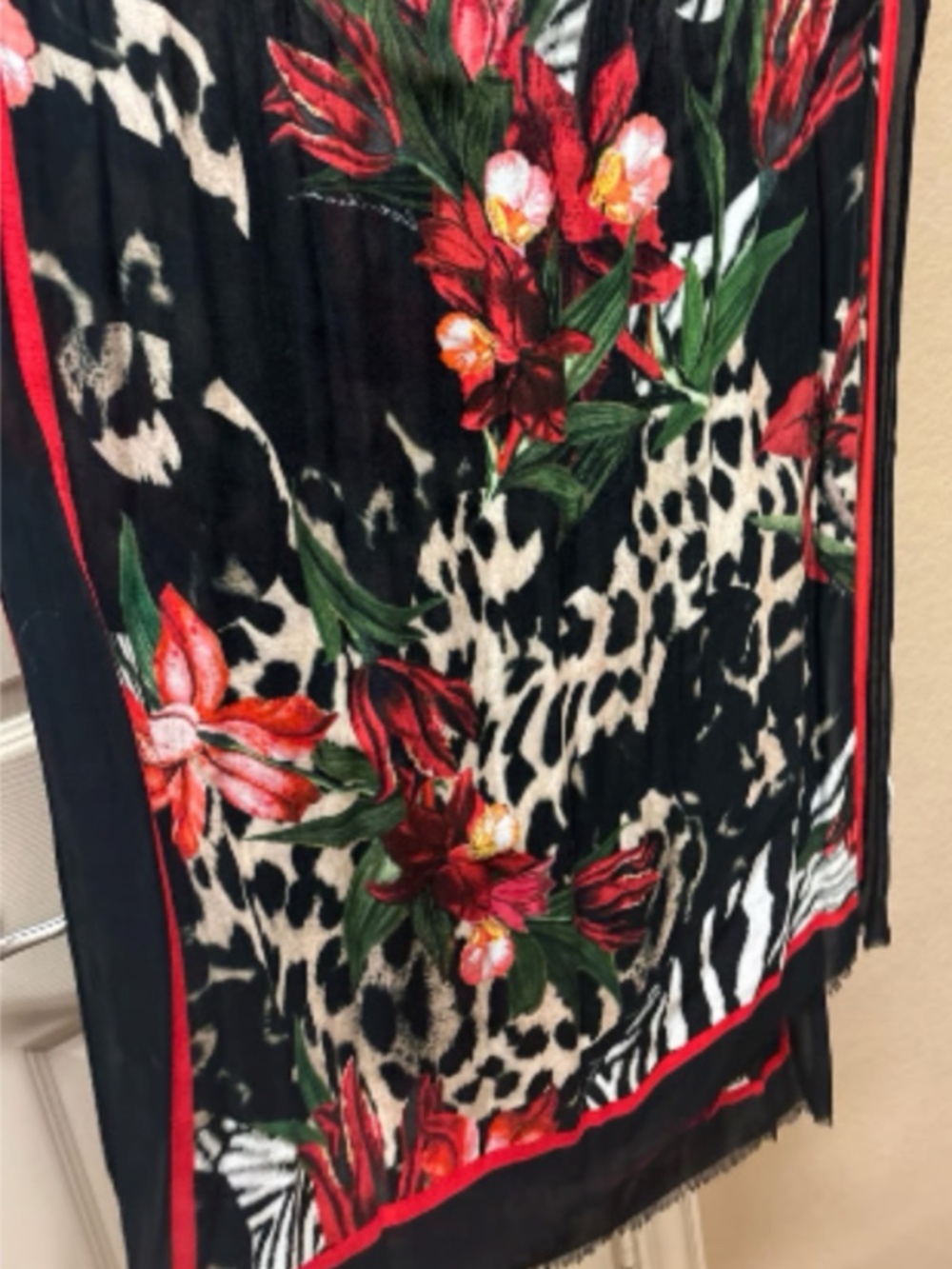 Long Cheetah & Floral Chico’s Scarf